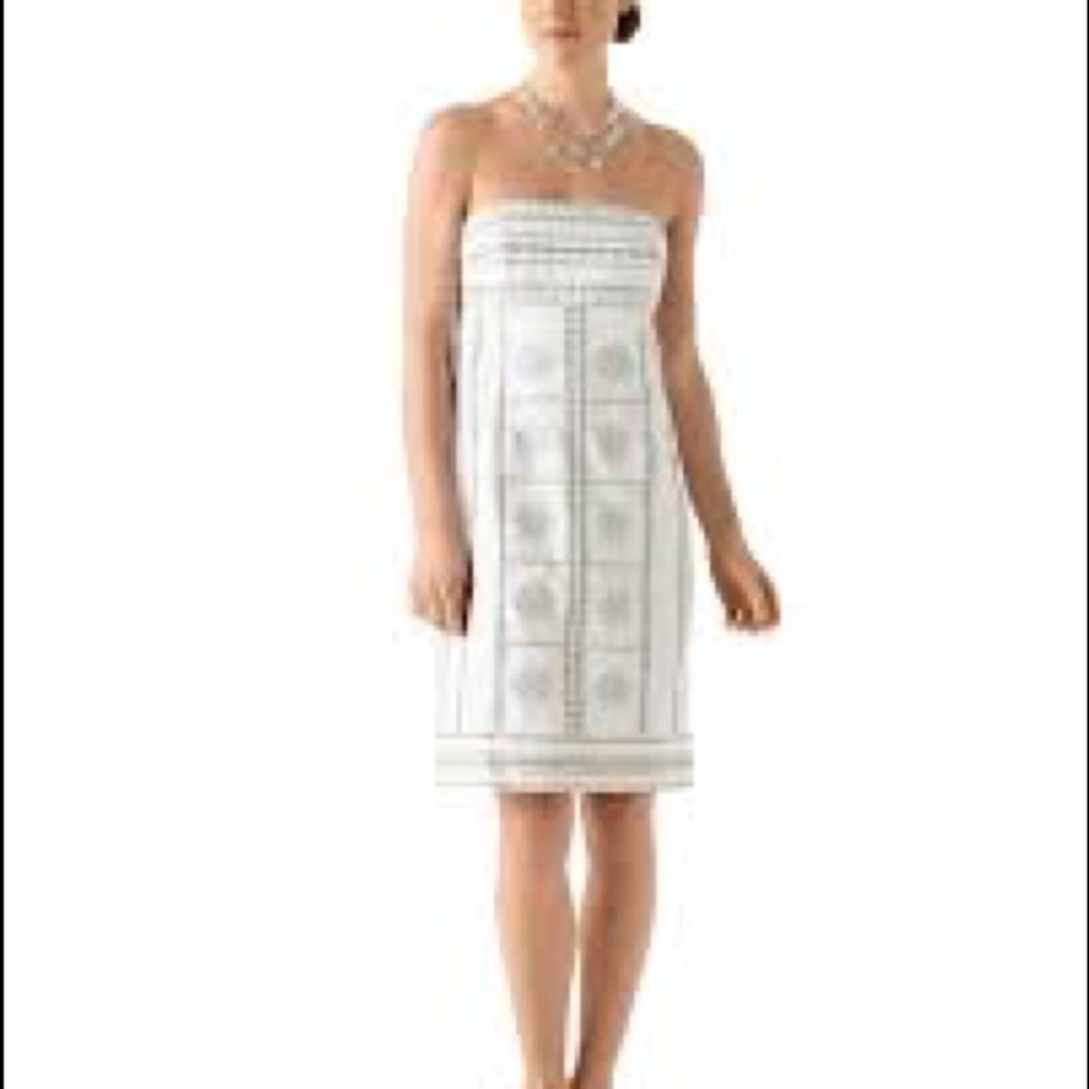 White House Black Market Strapless Embellished Dress, Size 0